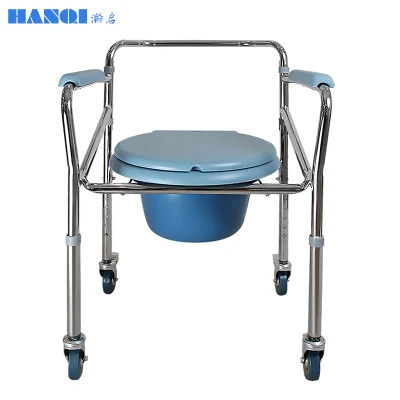 Cadeira higiênica com rodas cômoda removível para paciente