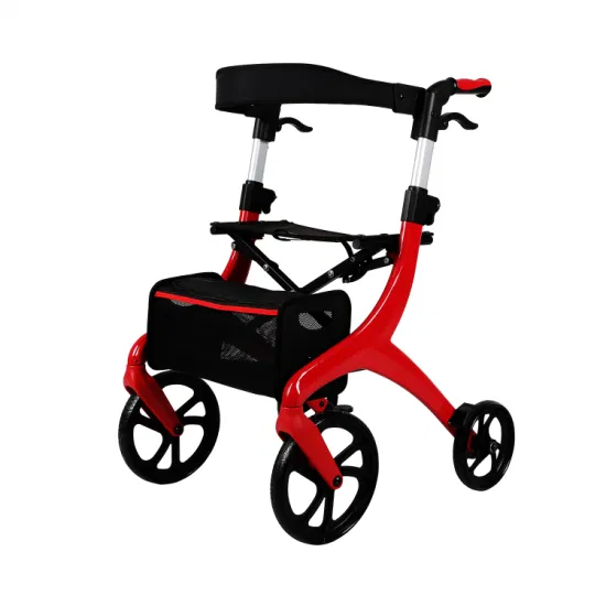 Rolo de caminhada de quatro rodas leve para idosos com design europeu ajustável para idosos